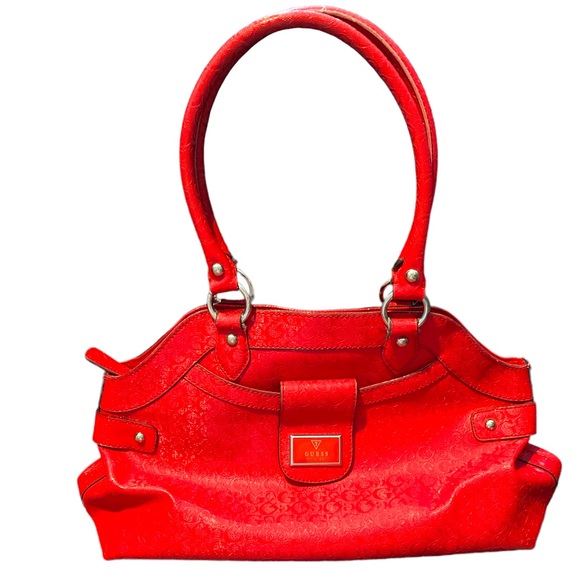 Guess Handbags - Guess red Ella Cruz rosy satchel EUC